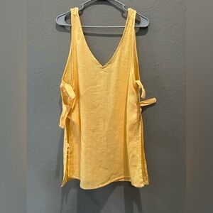 Vitamin A (Anthropologie) Linen Cover Up Dress With Tie Detail At Sides Sz M EUC